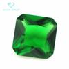 Fábrica atacado quadrado verde vidro nu pedra artificial pontiagudo fundo quadrado chanfrado carro flor esmeralda anel de vidro superfície