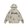 Moletom Pesado Lavado Estilo Wasteland High Street Americano Urso Mágico 2026 Outono e Inverno Novo Moletom com Capuz Bordado em Patches