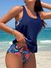 2025 Europeo y Americano Exportación Transfronteriza Amazon Bikini de Tres Piezas Dividido de Moda Estampado Halter Tirantes