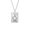 Colar Pingente de Aço Inoxidável Quadrado com Carta de Tarô Estrela Lua Sol 22 Medalha Militar - Venda Quente Transfronteiriça Simples e Fashion