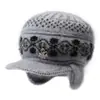 Llegada Nueva de Invierno Sombrero para Madre de Mediana Edad y Anciana Sombrero de Lana Grueso Acolchado con Terciopelo Tejido Sombrero para Ciclismo de Mujer Resistente al Viento Protección contra el Frío Protección para los Oídos