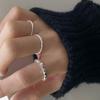 Anillo de plata roto con personalidad y diseño de nicho de estilo coreano para mujer, estilo simple, elegante, combinable y de alta gama.