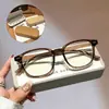 Gafas Ultraligeras Marrón Frío Anti-Luz Azul para Mujer, Montura Cuadrada Retro, Cara Redonda, Cara Ovalada, Aspecto Adelgazante, Se Pueden Equipar con Lentes Graduadas para Miopía