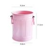 Cubo Cilíndrico de Decoración para el Hogar Colorido y Creativo con Asa, Cubo de Flores de Lata, Set de Macetas para Plantas Verdes y Suculentas de Balcón, Cubo de Flores Pequeño, Portalápices