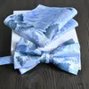 Lenço Quadrado Gravata Borboleta Conjunto de 2 Peças Grande Jacquard Formal Negócios Noivo Casamento Festivo Moda Tendência Novo Vinho Tinto