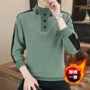 Suéter de lana austriaca de doble cara con cuello redondo y forro polar, ideal para jóvenes, estilo informal, con explosiones de otoño e invierno.
