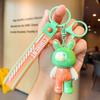 Nuevo llavero de conejo relámpago con costuras de pegamento suave, tendencia creativa, colgante de conejo celebridad de Internet, accesorios para bolso, regalo al por mayor