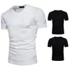 Aliexpress Mais Vendido Transfronteiriço Verão 2024 Novo Camiseta Masculina Plus Size Rasgada Manga Curta Q06