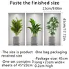 Pegatinas de Pared Personalizadas de Plantas Verdes en Maceta, Plantas Verdes y Flores en Maceta Tridimensional 3D Tríptico Arte Decorativo de Pared, Contáctenos para Consulta