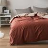 Capa de Edredom Única Cor Sólida Cetim Lixado Luxo Leve Roupa de Cama Algodão Outono e Inverno Único Duplo Espessado Lençol de Cama 100% Algodão