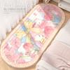 Alfombra Rosa para Mesita de Noche Manta para Mesita de Noche de Dormitorio Habitación de Niñas Niños Almohadillas Gruesas para Pies Imitación Cachemira Antideslizante para Suelo de Mesita de Noche