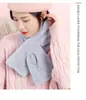 Bufanda de Piel de Conejo Rex para Mujer para Otoño e Invierno Estilo Coreano Linda Engrosada Cálida Estudiante Color Sólido Bufanda Cruzada de Pelo Cuello