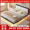 Cama flotante, moderna y simple, sin cabecero, base de listones, para uso doméstico en dormitorio principal, cama grande, cama individual o doble, cama de hierro forjado, popular en línea