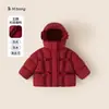 Roupas Infantis You Bao Jaqueta de Plumas com Renda Doce para Meninas com Capuz Roupa de Inverno para Crianças Três-Resistente Aquecimento Jaqueta Infantil