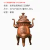 Quemador de Incienso de Tres Patas con Patrón de Longevidad Ruyi Auspicioso de Cobre Adornos Auspiciosos para el Hogar, Sala de Té, Entrada, Oficina