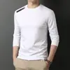 [230g] Camiseta de Manga Longa para Homem na Primavera e Outono, Blusa Solta de Gola Redonda com Casaco Fino de Outono, Camiseta Básica Masculina, Versátil