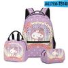 3D Nuevo HelloKitty Dibujo Animado Sanrio Hello Kitty Bolso Mochila Lonchera Estuche Tres Piezas