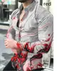Comercio Exterior Europeo y Americano Camisa Estampada 3D para Hombre Primavera y Otoño Nuevo Estilo Casual de Moda Camisa de Manga Larga para Hombre Talla Grande Camisa Venta al por Mayor