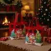 Bolsas de regalo de Navidad en stock transfronterizas, bolsas de manzana para Nochebuena, bolsas de caramelo con cordón, bolsas de embalaje de Papá Noel