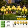 Luzes Decorativas Solares para Exterior Lanterna Peônia à Prova d'Água Lâmpada de Gramado de Villa Lâmpada de Atmosfera para Paisagismo com Plugue de Solo para Pátio Jardim