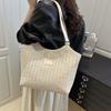 Bolso de Mano de Moda Europeo y Americano, Bolso Tote Tejido Retro, Bolso de Paja de Gran Capacidad 2025, Bolso Cruzado Casual Nuevo de Moda