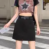 Falda corta estilo traje gris oscuro para mujer, de cintura alta, nuevo estilo de verano, talla grande, estiliza figuras petite, línea A, bodycon, falda midi