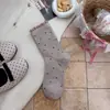 Calcetines de encaje para primavera y otoño, sin costuras, estilo preppy, estampado floral pequeño retro, para mujer, hasta la pantorrilla, modernos y versátiles, perfectos para combinar con atuendos