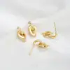 Brincos Brilhantes em Ouro 14K Banhado com Preservação de Cor, Duplo Anel em Forma de C, Materiais para Joias DIY Feitos à Mão, Acessórios para Brincos