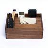 Caja de pañuelos de madera maciza de nogal negro para el hogar, sencilla, para escritorio, sala de estar, mesa de centro, caja de almacenamiento rectangular multifuncional, caja de pañuelos