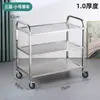 Carrito de Entrega de Alimentos de Acero Inoxidable Engrosado, Carrito de Recogida de Vajilla de Hotel, Carrito de Servicio para Restaurante, Carrito Comercial Móvil de Tres Pisos para Hotel de Doble Piso