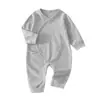 Mameluco de manga larga para primavera y verano con cierre diagonal para bebés e infantes, ropa de bebé estilo mariposa, mameluco unisex para bebé, traje para gatear