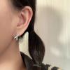 Aretes de Símbolo Entrelazado en Forma de X Pequeños Nueva Moda Redondos Pequeños Aro para la Oreja Diseño de Nicho Diamante Flash Zircón Cruz Hebilla para la Oreja