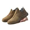 Zapatos de trabajo de verano para soldadores, anti-aplastamiento, anti-perforación, anti-quemaduras, ligeros, casuales, zapatos de trabajo de cuero, zapatos de seguridad con suelas de goma