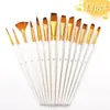 Conjunto de Pincéis Nylon Duas Cores 13 Peças Branco Pérola Pincel para Gouache Aquarela Pincel Combinado