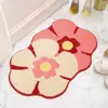 Tapete de Chão Floral Fresco e Simples para Entrada de Casa, Tapete Antiderrapante para Quarto e Banheiro, Fácil de Cuidar, Tapete de Chão de Caxemira Sintética