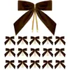 Colgante de lazo de terciopelo rojo, lazo navideño aterciopelado, caja de regalo de árbol de Navidad, fabricante de decoración floral navideña