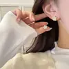 Brincos de Zircônia Estrela Tridimensional de Camada Dupla para Mulheres, Versáteis e Estilosos, Brincos Minimalistas de Nicho de Alto Padrão, Frescos e Doces