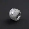 Anel Masculino da Moda Europeu e Americano Transfronteiriço Novo Ovo de Pombo Cobre Incrustado Zircônia Grande Hip-Hop Diamante Completo