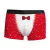 Ropa Interior Masculina de Seda de Leche Estampada en 3D para Navidad, de Venta Caliente Transfronteriza, Estilo Boxer de Cintura Media
