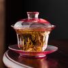 Tazón Sancai de Vidrio Rosa Xizang Jinshan Individual Transparente de Alta Gama Juego de Té Japonés Kung Fu Tetera Juego de Tazas de Té