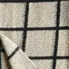Tejido de Lana de Punto con Estampado de Cuadros de Camello Blanco y Negro para Ropa, Cálido y Cómodo para Abrigos de Otoño e Invierno