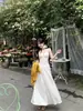 Vestido de Tirantes Línea A con Cintura Ajustada y Lazo Puro Deseo Primavera 2026 Nuevo Diseño Ajustado Vestido Largo para Mujer