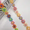 Suministro Listo de Encaje Bordado Soluble en Agua de 1.2 cm, Girasoles Coloridos, Ropa para Niños, Textiles para el Hogar, Accesorios para el Cabello, Accesorios de Manualidades