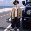 Chaqueta de Invierno para Niños Relleno Infantil Delgado Forro Superior Bebé Dos Algodones Más Terciopelo Ropa Cálida Elegante para Usar por Dentro