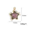 Colar com Pingente Banhado a Ouro 14K Estrela Diamante Borla Moda Feminina Versátil Estilo Ins Pingente Pentagrama Acessórios