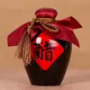 Conjunto de 0,5kg de Potes de Vinagre Vintage Retrô, Embalagem de Caixa de Presente de Cerâmica para Vinagre, Conjunto Completo de Garrafas Vazias de Vinagre Especialidade de Shanxi com Caixa de Transporte