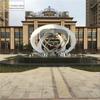 Praça do Jardim Escultura de Aço Inoxidável Fabricação Paisagem Aquática Externa Anel Abstrato Geométrico Criativo Ornamentos de Chão para Paisagem