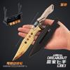 [con Soporte] Shuo Jie Zona Oscura Periférico Cuchillo del Ganador Modelo de Metal con Funda de Cuero Cuchillo de Juguete Adorno
