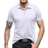 Camisetas de Verano para Hombre con Cuello Lapel Estilo Europeo y Americano Exportación Transfronteriza Camisas Polo de Color Sólido de Manga Corta