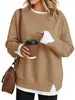 Moda Otoño e Invierno 2026 Nueva Moda Femenina Transfronteriza Europea y Americana Sudadera Cómoda Casual Cuello Redondo Holgada Falsa de Dos Piezas Manga Larga